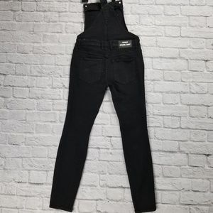 dr denim ira skinny ripped overall jeans in black